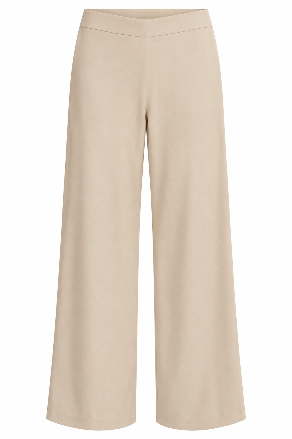 Smashed Lemon pull-on stretch wide leg pants in sand, front view