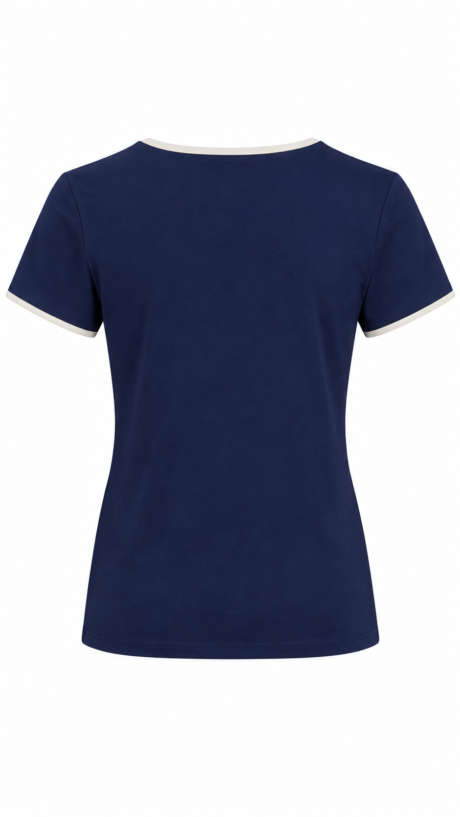 YAYA T-Shirt with Contrast Binding in Navy Blazer Blue, back view