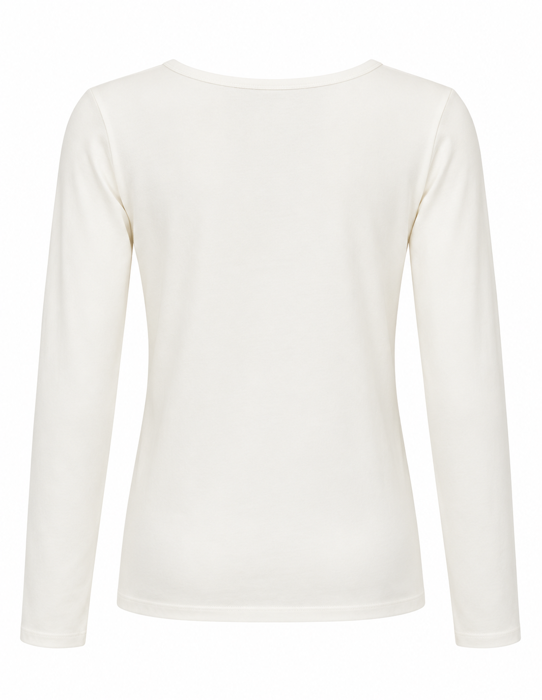 YAYA Round Neck Long Sleeve T-Shirt in Off White, back view