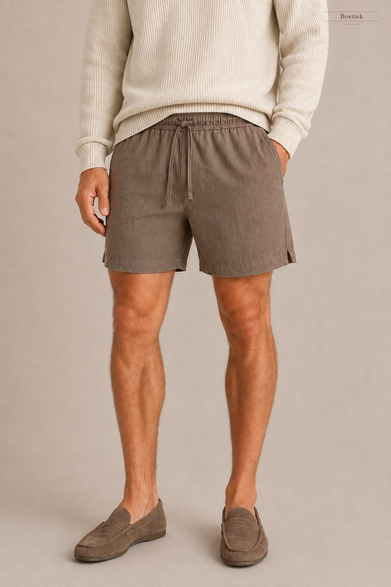 Chaos & Calm | Cotton Crinkle Shorts in Taupe