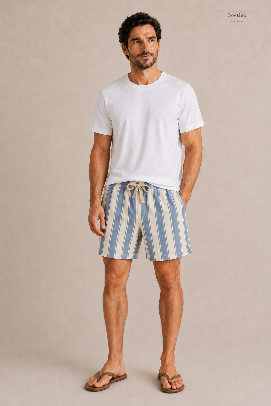 Chaos & Calm | Cotton Shorts in Beach Stripe