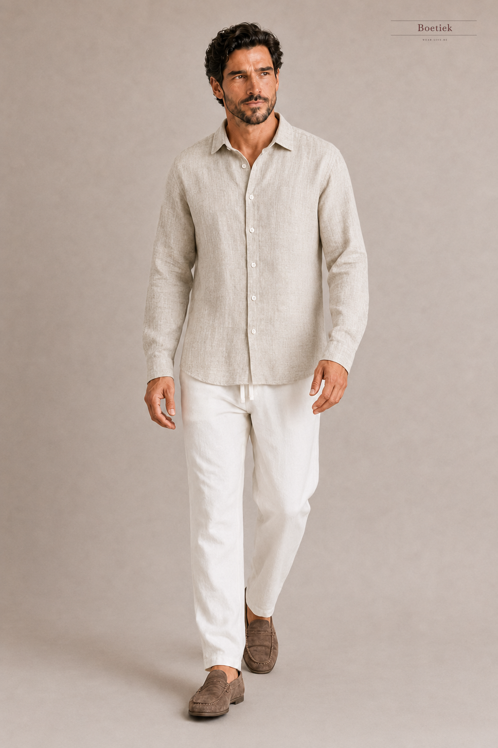Chaos & Calm | Linen Regular Shirt in Oat