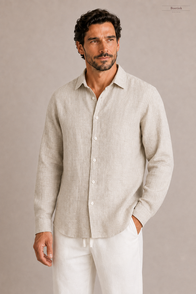 Chaos & Calm | Linen Regular Shirt in Oat
