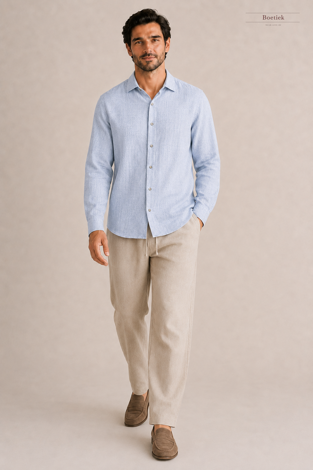 Chaos & Calm | Linen Twill Pull-On Trousers in Clay