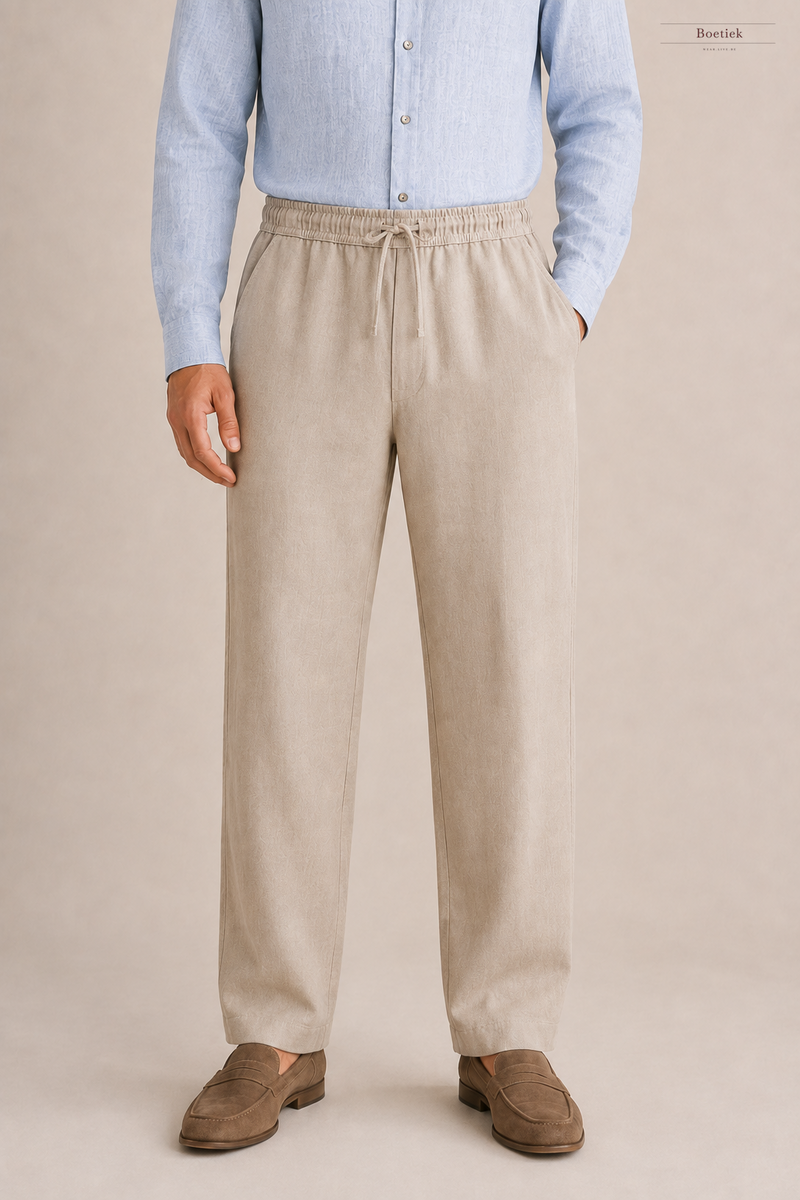 Chaos & Calm | Linen Twill Pull-On Trousers in Clay