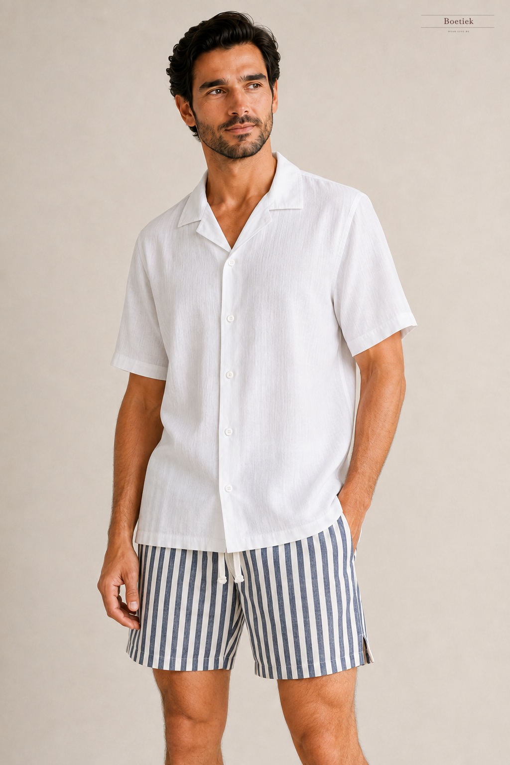 Chaos & Calm | Linen Viscose Shirt in White