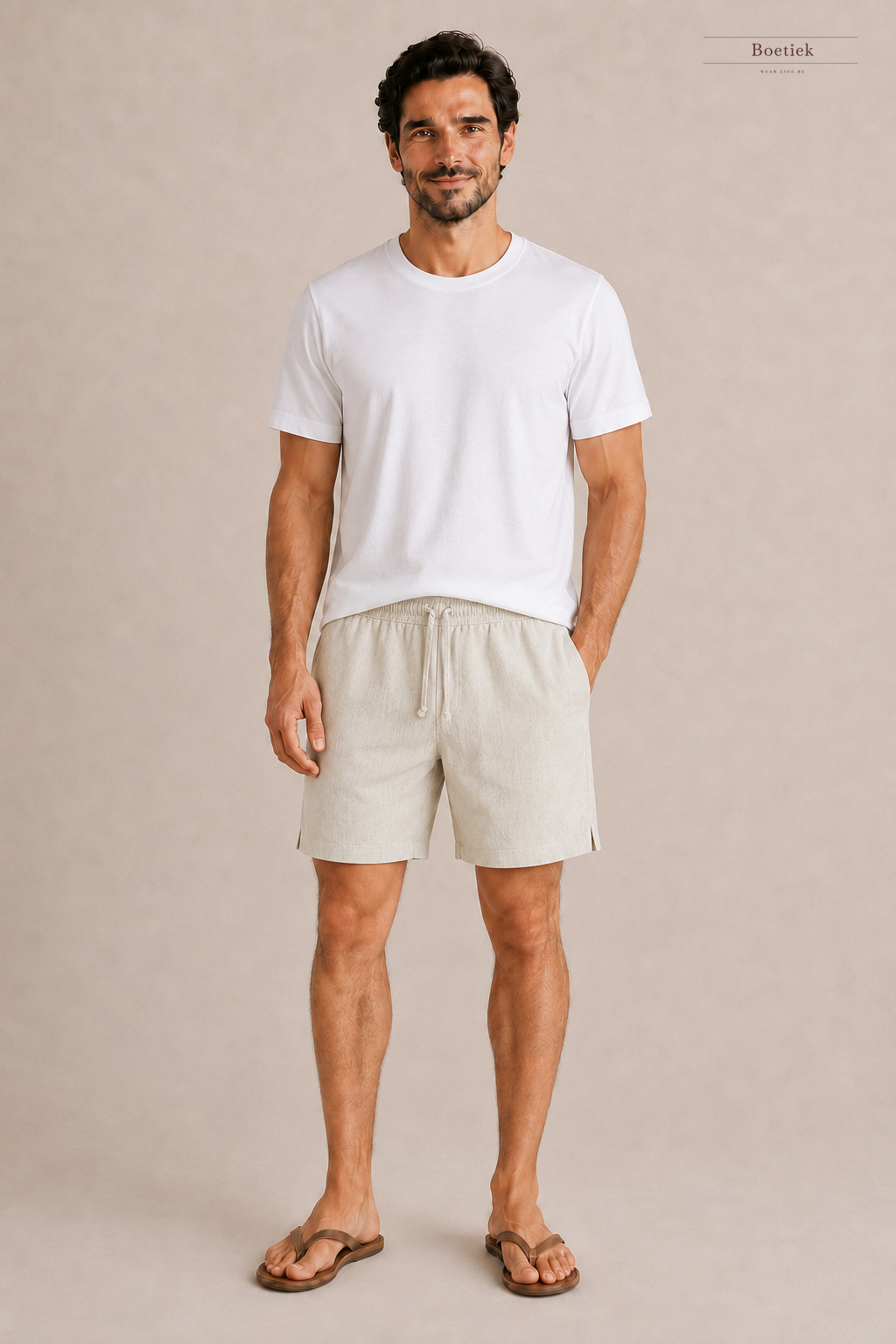 Chaos & Calm | Linen Viscose Shorts in Oat