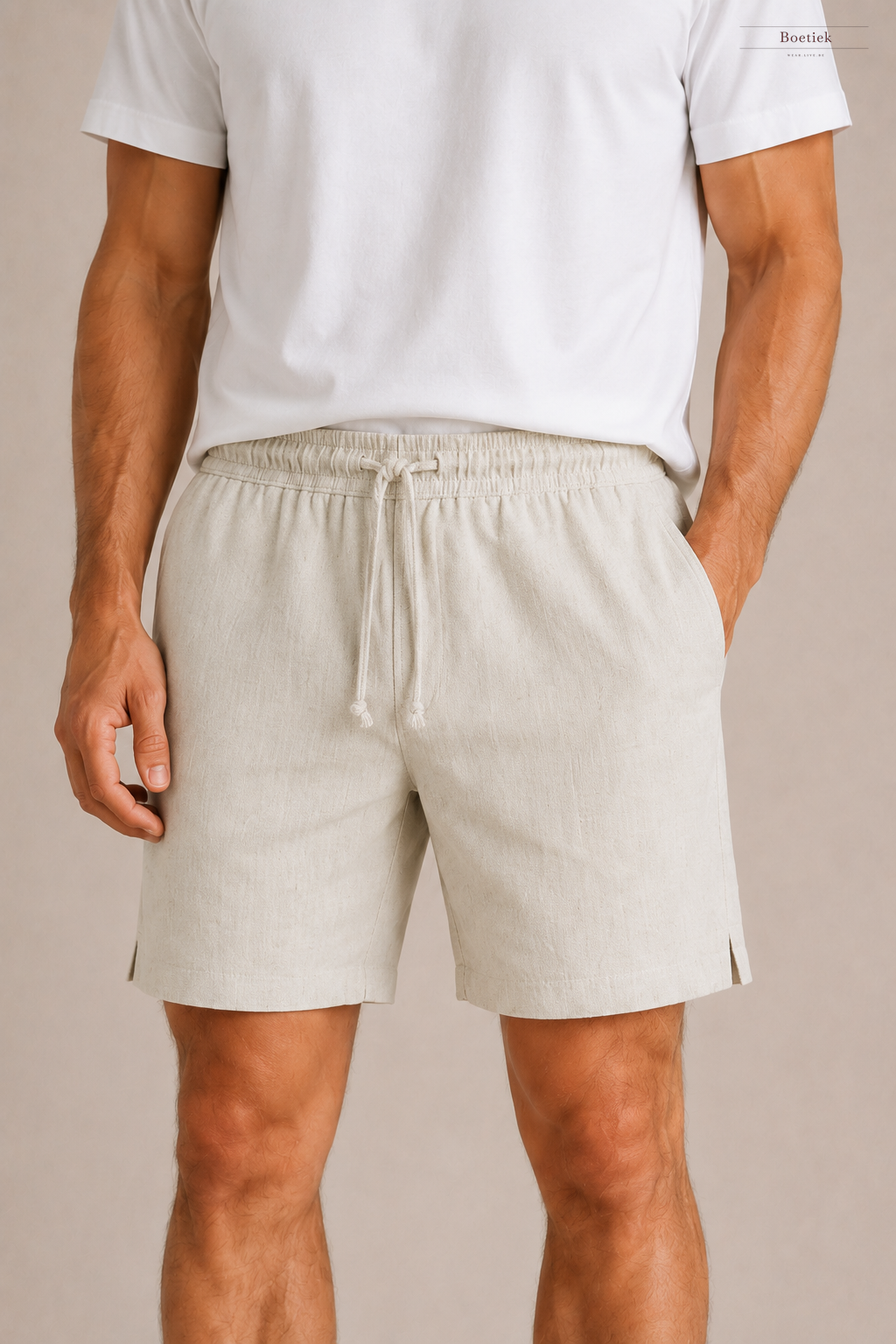 Chaos & Calm | Linen Viscose Shorts in Oat