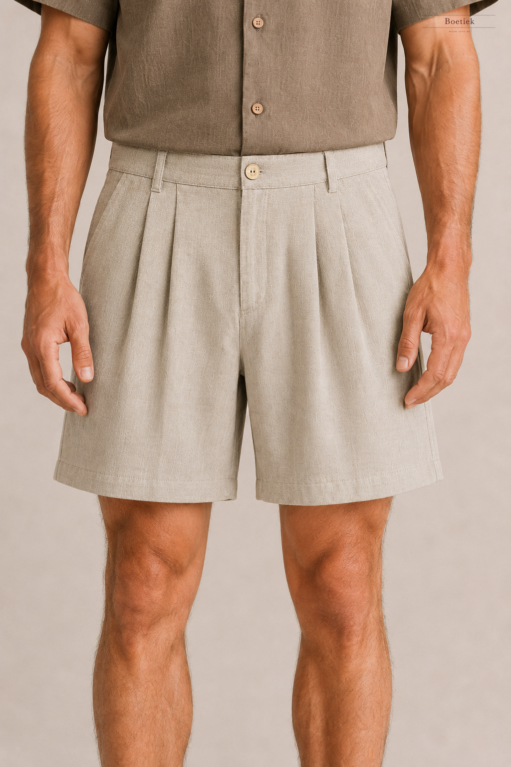Chaos & Calm | Linen Cotton Vintage Shorts in Natural