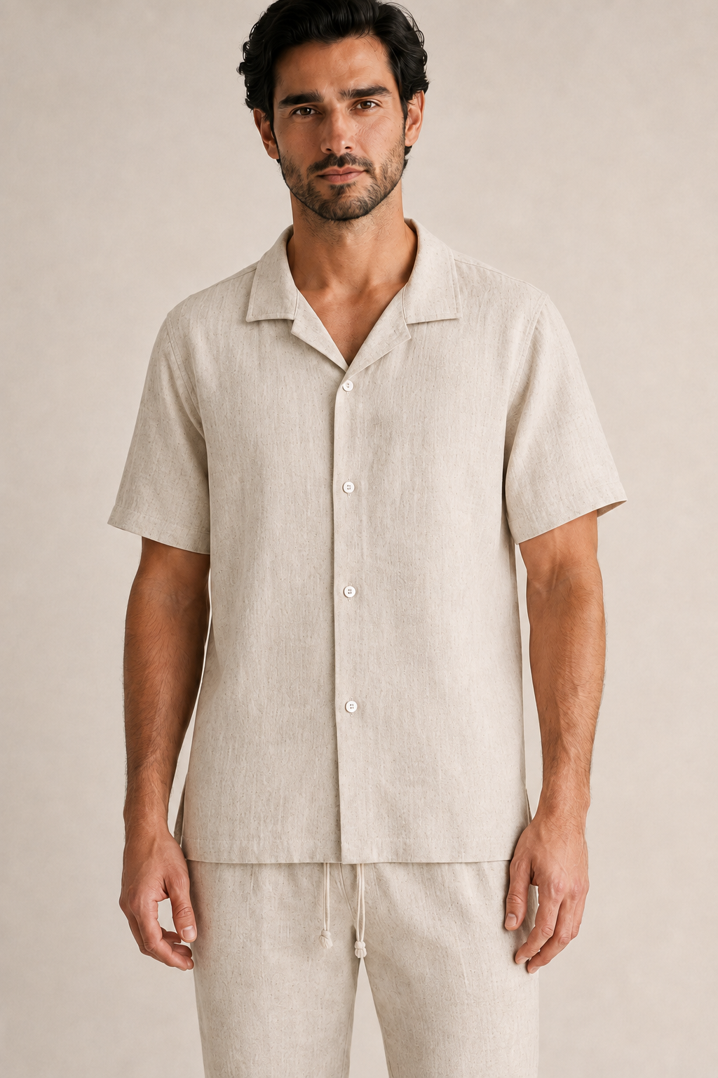 Chaos & Calm | Linen Viscose Pull-On Trousers in Oat