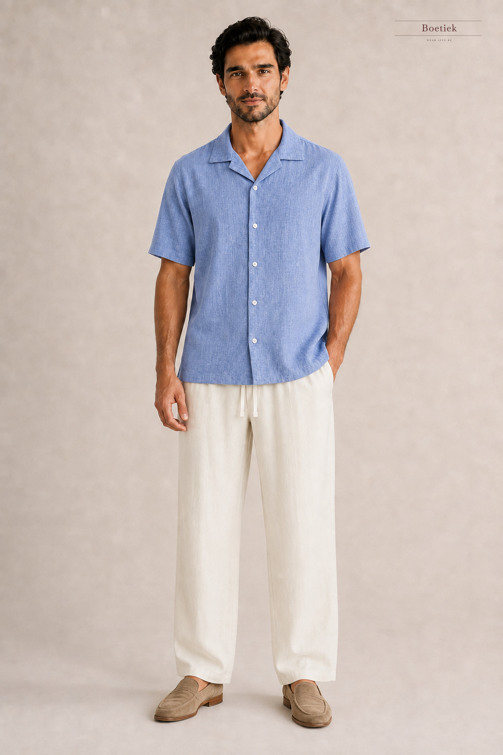 Chaos & Calm | Viscose Voile Shirt in Smokey Blue