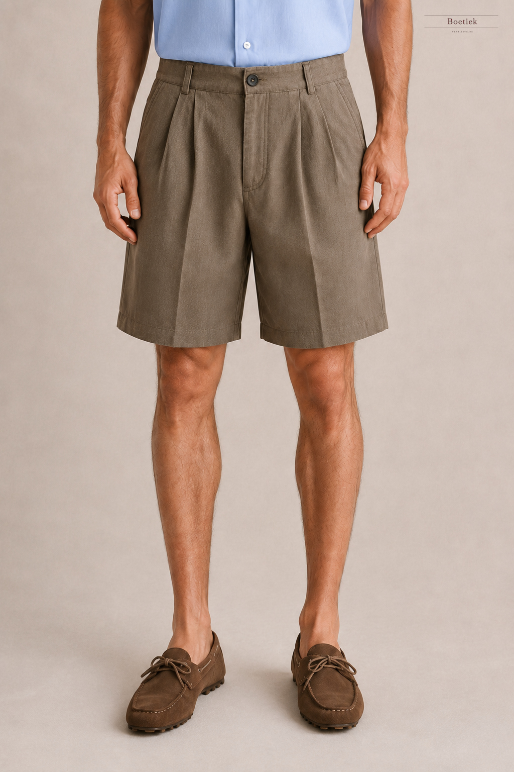Chaos & Calm | Wool Twill Vintage Shorts in Brown