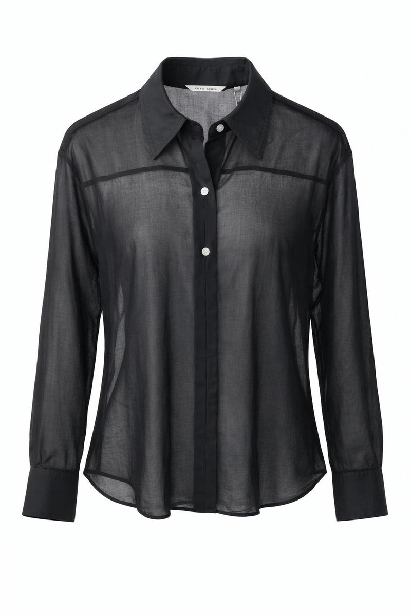 YAYA | Blouse With Placket Detail in Black