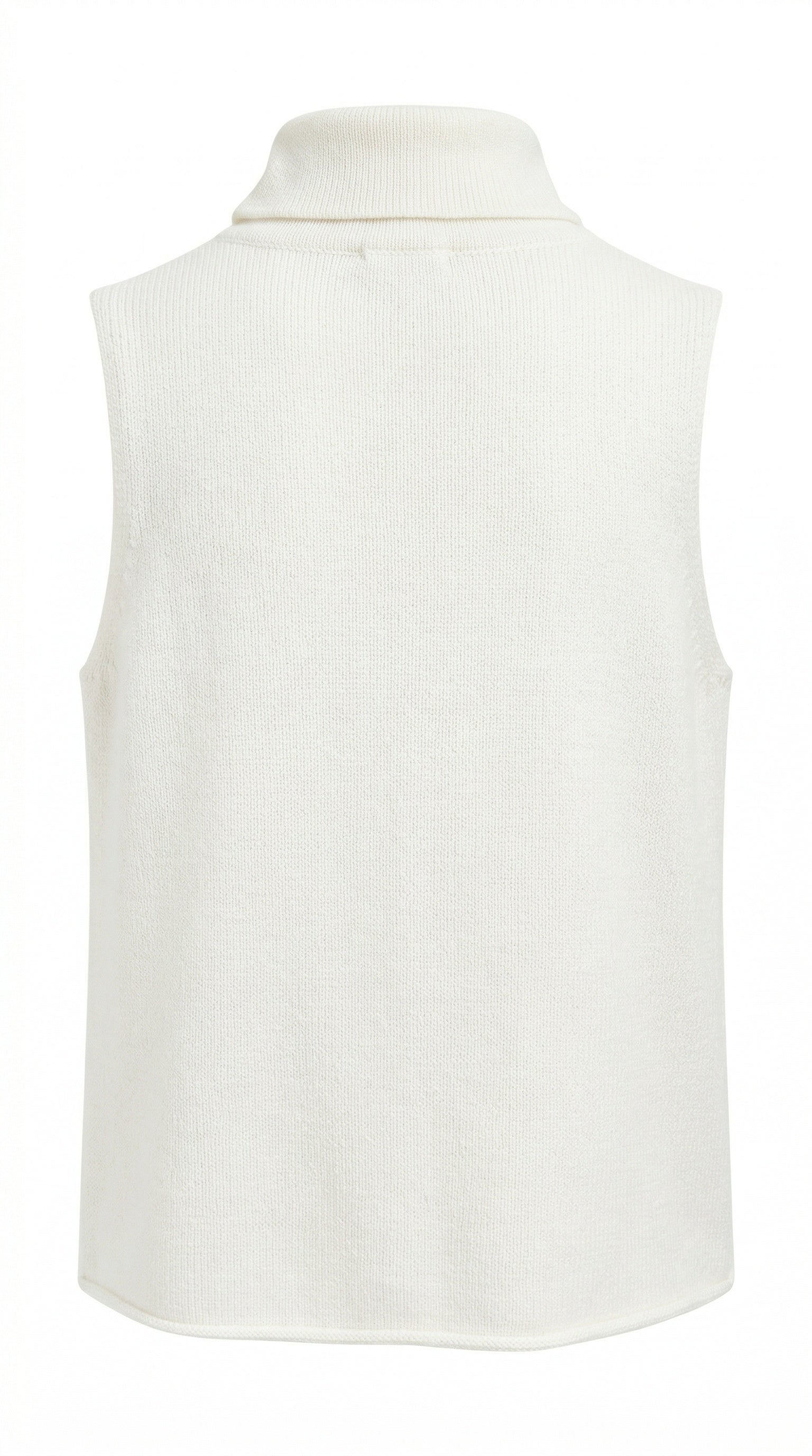 YAYA | Cable High Neck Sleeveless Sweater in Off White