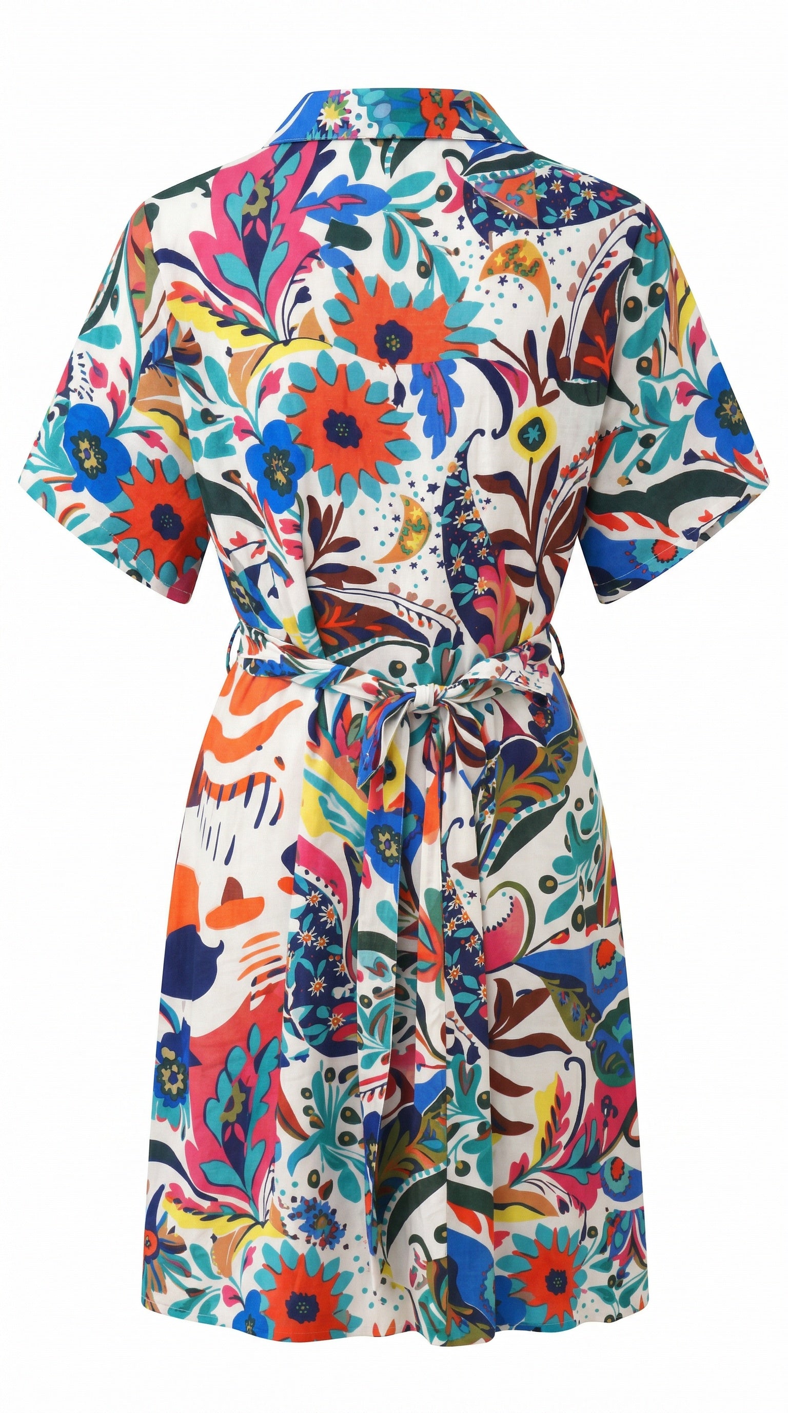 Isla Bonita | Printed Shirt Dress in Orange Multi