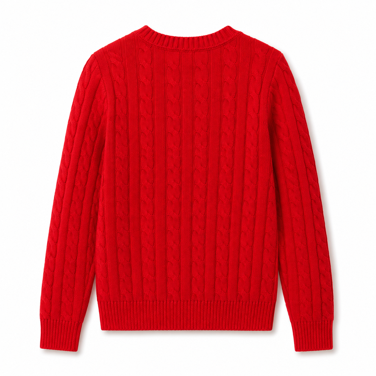 Gordon Smith Harmony Cable Jersey in red featuring a classic cable knit design, crew neckline, long sleeves, ribbed trims and embroidered chest logo detail.