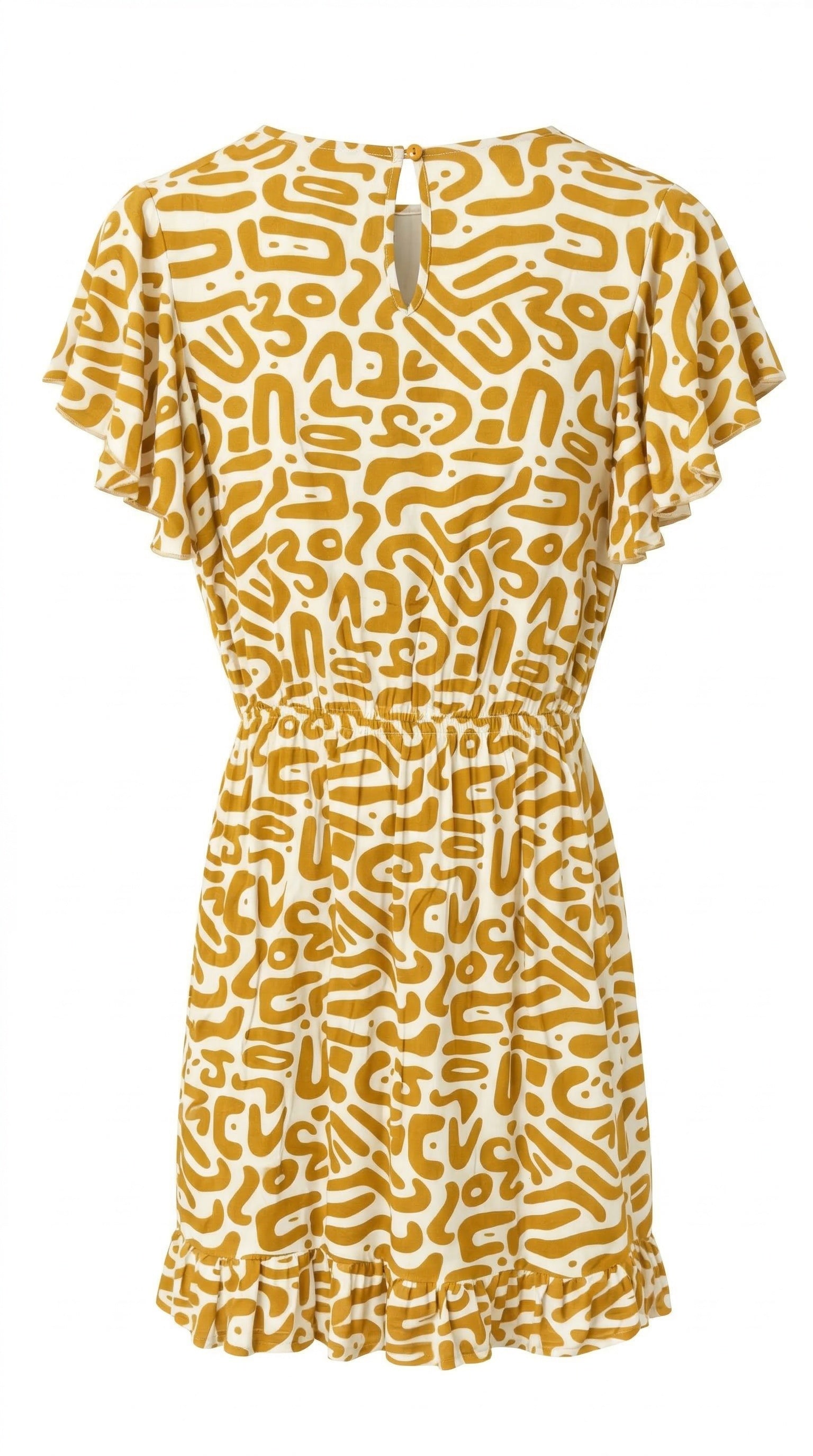 Isla Bonita short dress in mousse and cream back view