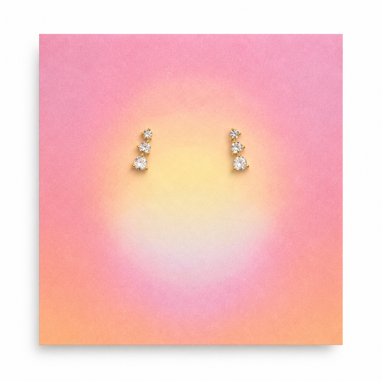 Jimnojean gold crystal journey stud earrings