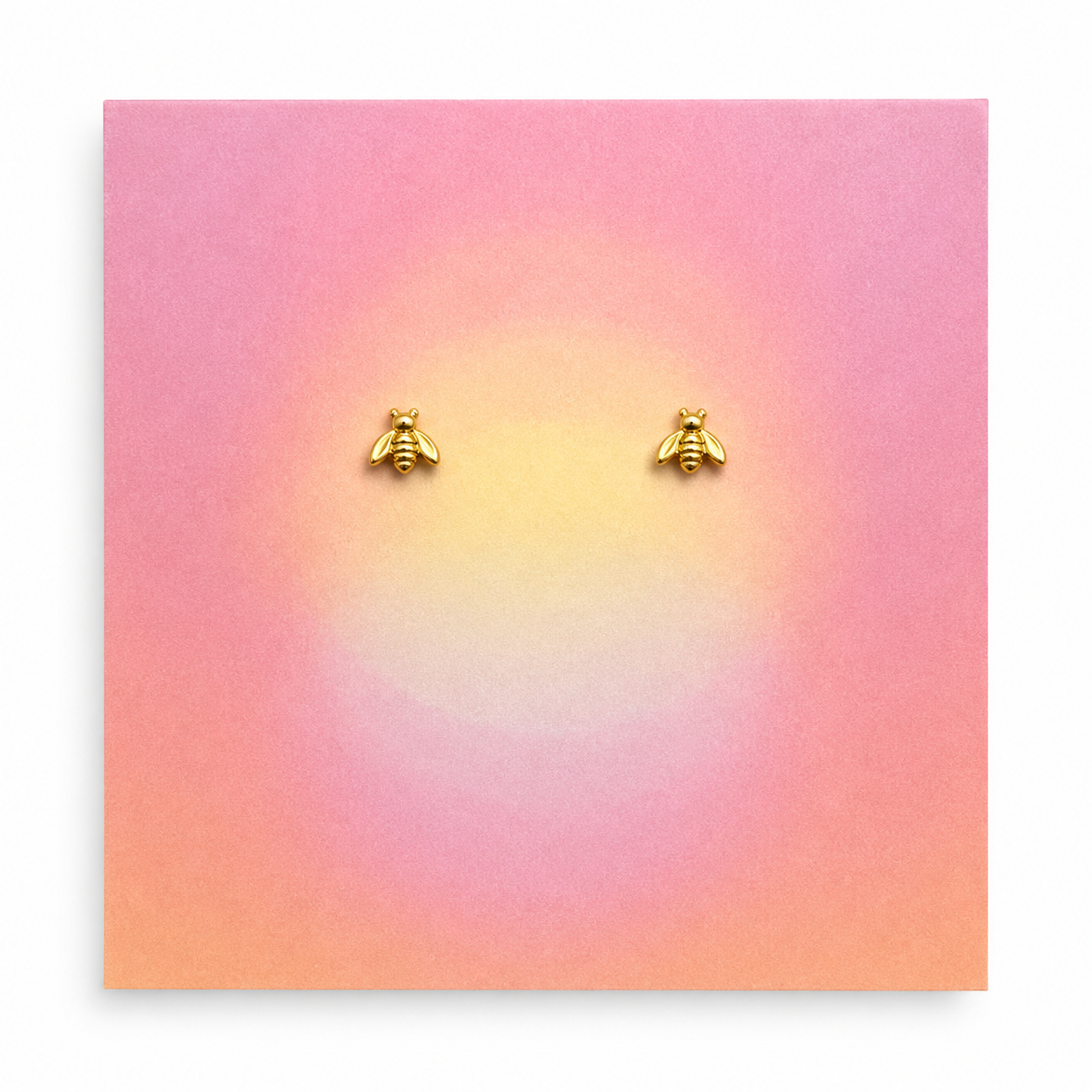 Jimnojean tiny gold bee stud earrings