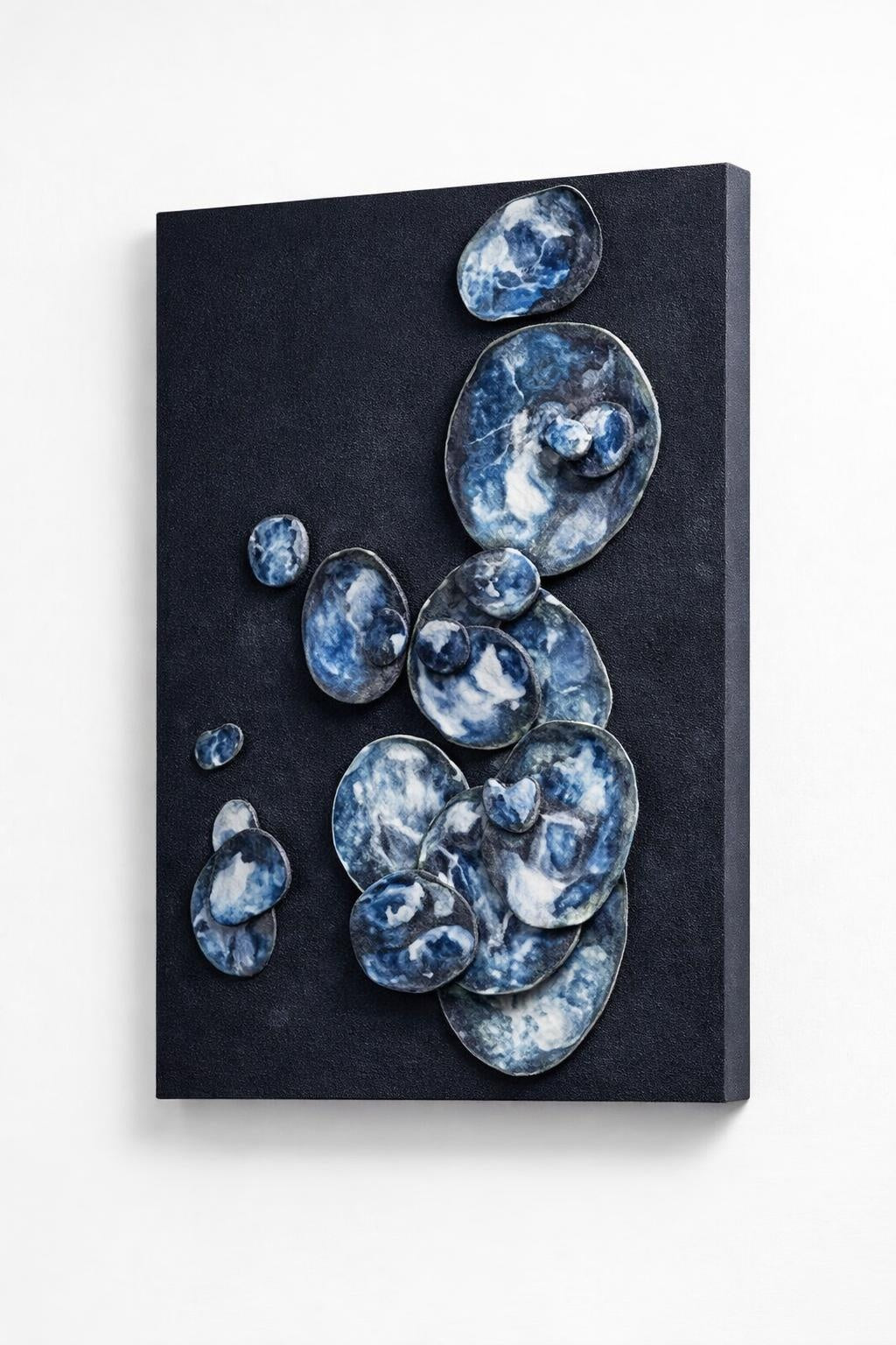 New Beginnings artwork by Kelsey Ede, mixed media and ceramics on board displayed at Boetiek Cape Town