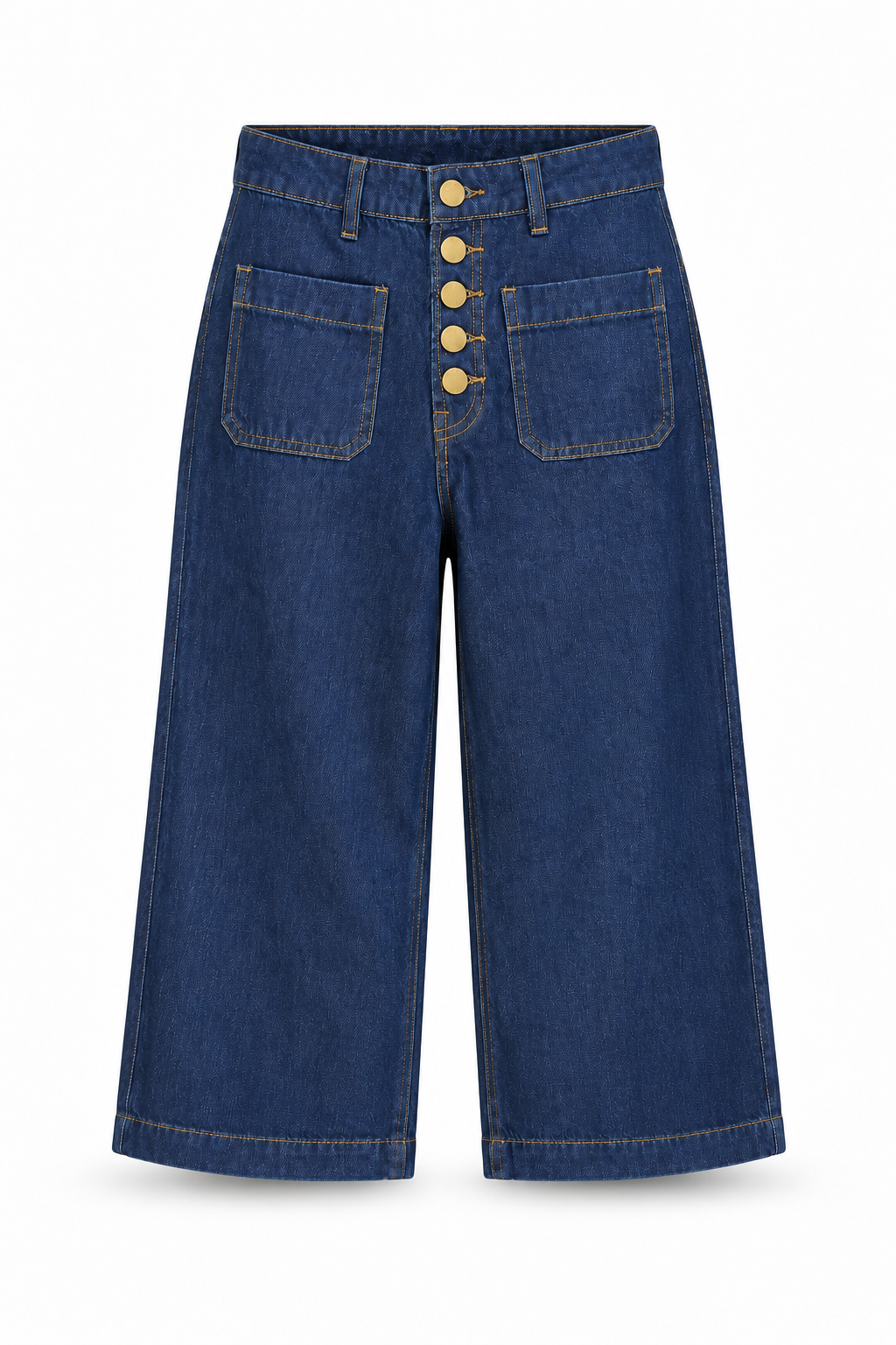 La Petite Étoile | Atlanta Button Front Wide Leg Jean in Brut