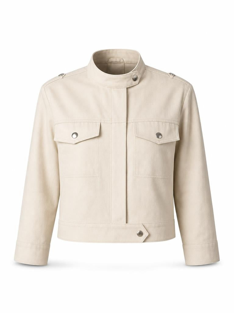 La Petit Étoile Nevada cropped utility jacket in natural — Boetiek, Cape Town