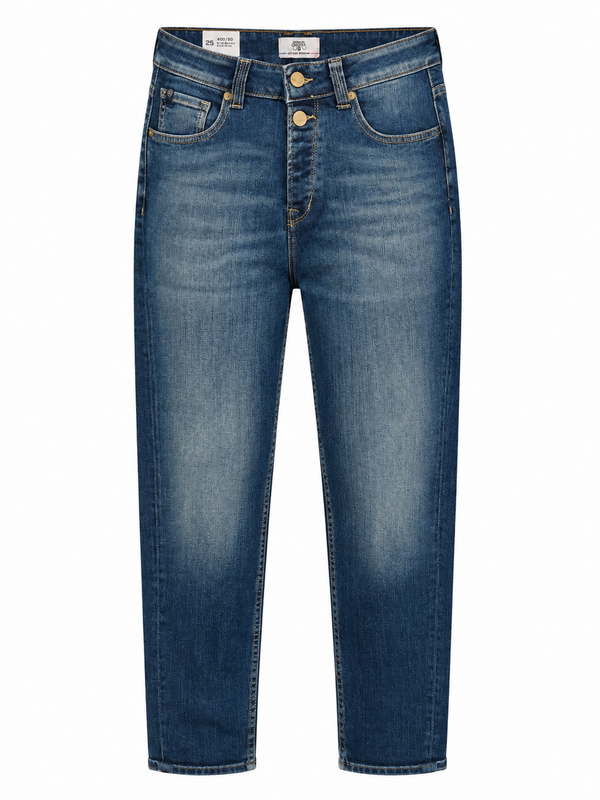 Front view of the Le Temps des Cerises 400/60 Girlfriend Clelia High Waist Jeans in Blue No.3.