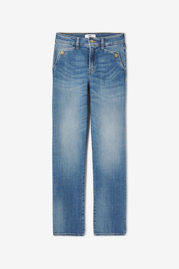 Front view of Le Temps des Cerises Jean 400/17 High Waist Regular Fit jeans in blue wash