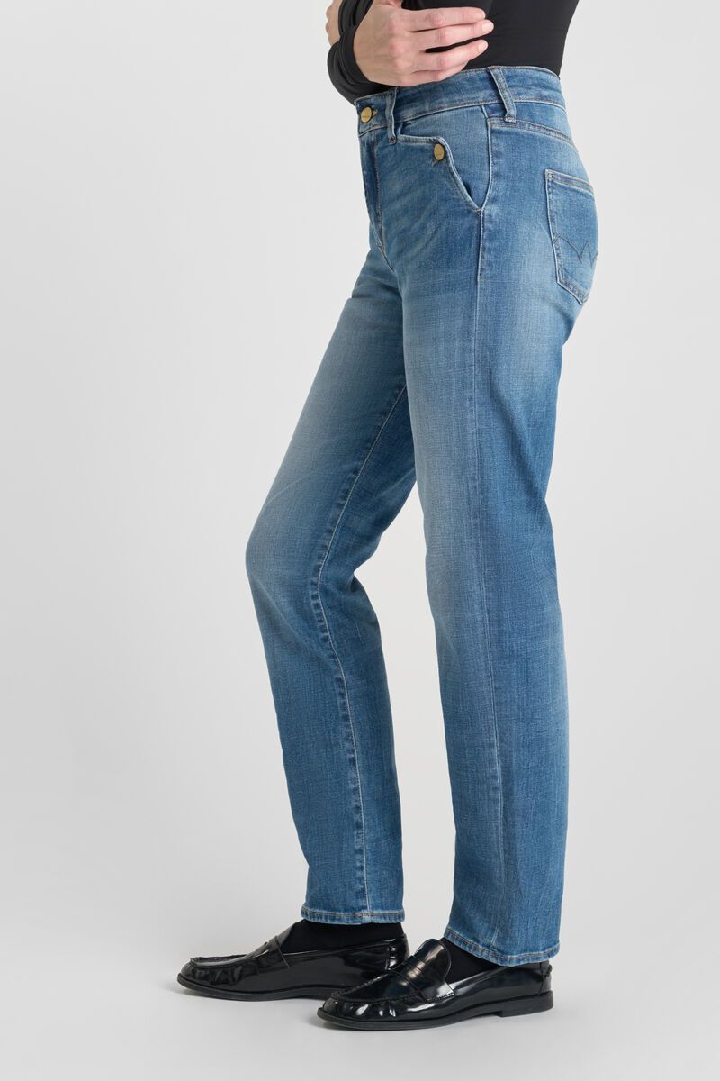 Side profile of Le Temps des Cerises Jean 400/17 High Waist Regular Fit jeans in blue