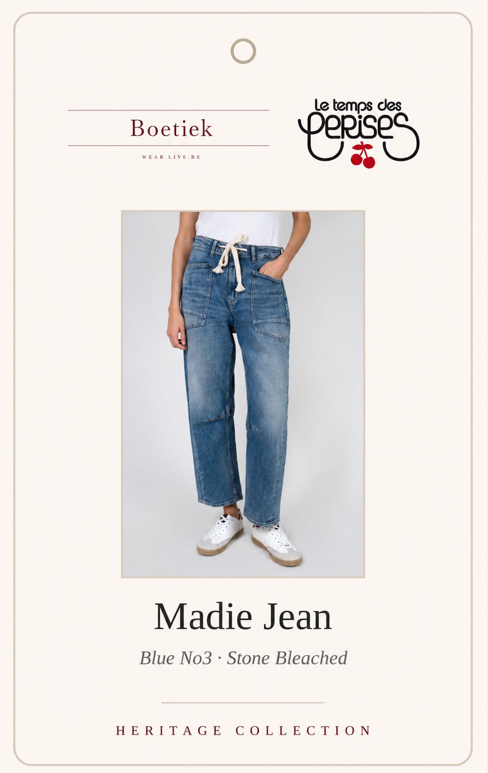 Le Temps des Cerises | Madie Jeans in No3 Stone Bleached Blue