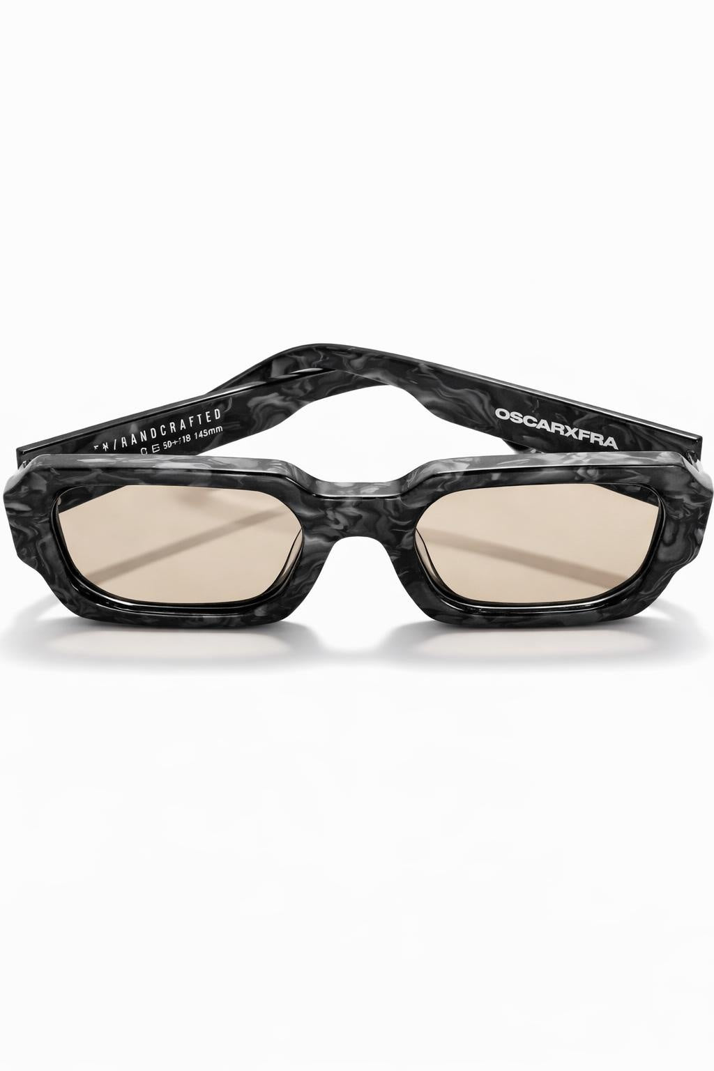 Oscar x Frank Naked handcrafted pearl black marbled sunglasses