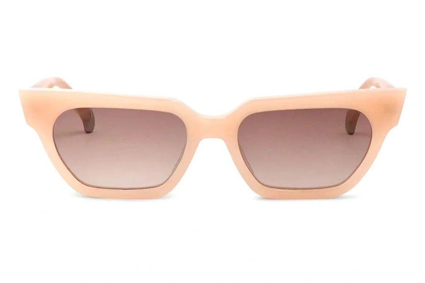 Oscar x Frank Raijin sunglasses in blush acetate with geometric cat-eye frame and tinted lenses