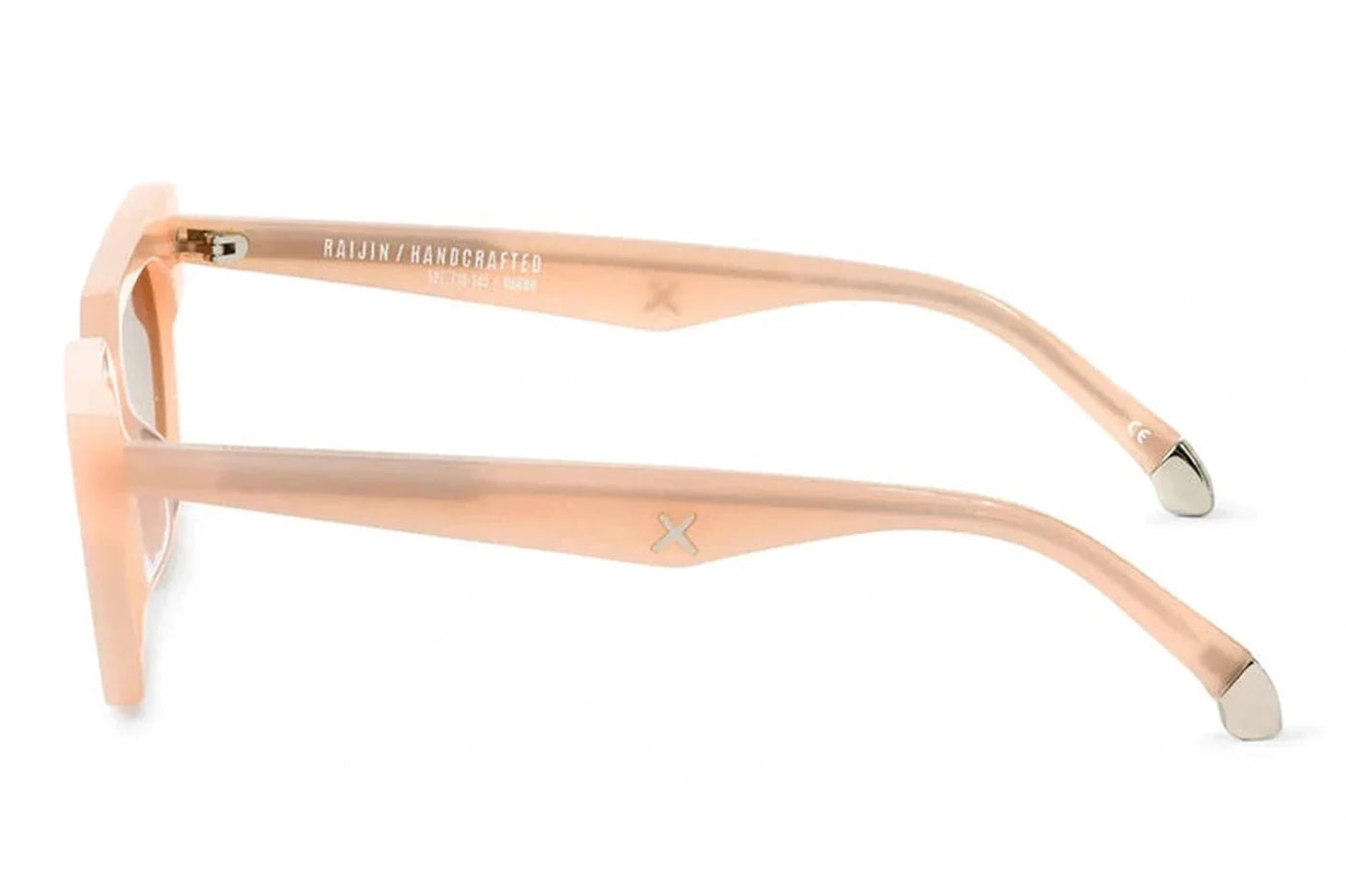 Oscar x Frank Raijin sunglasses in blush acetate with geometric cat-eye frame and tinted lenses