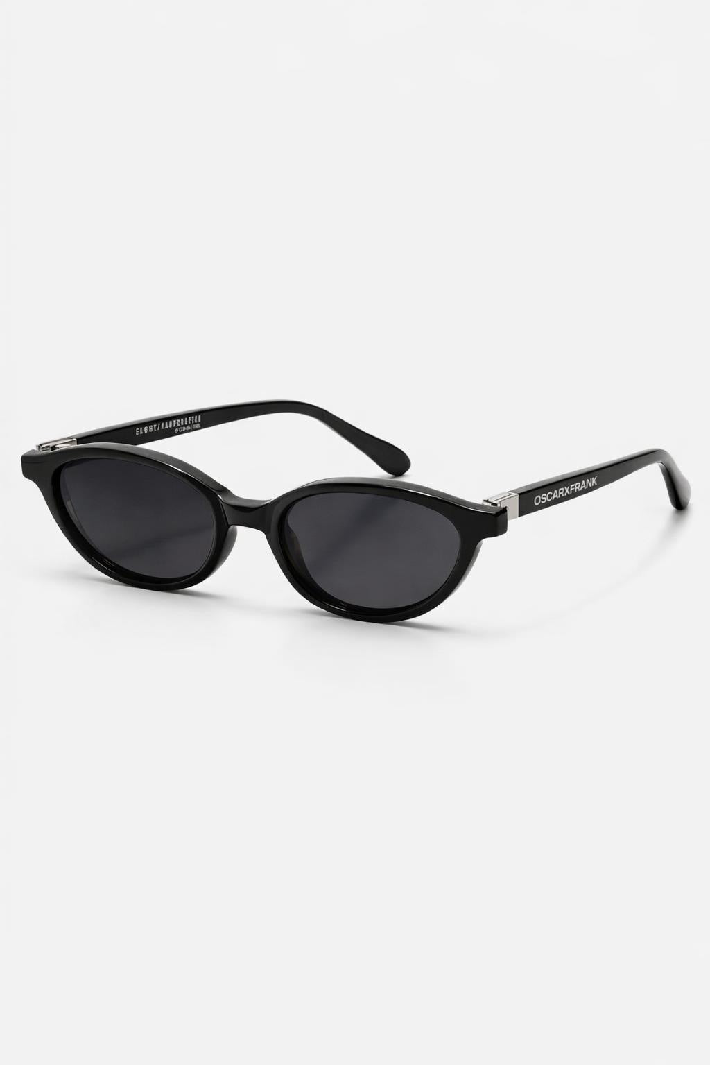 Oscar x Frank Sammy handcrafted sunglasses in gloss black oval frame