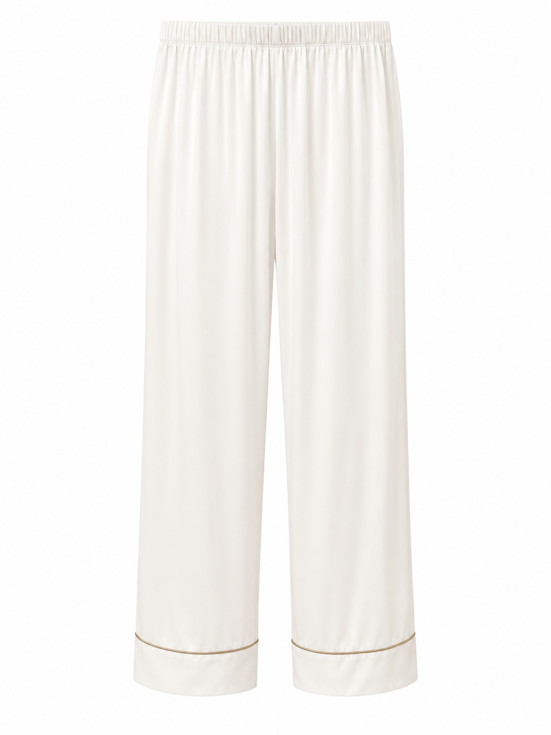 Poppy Divine classic ivory short sleeve pyjama shirt with contrast piping