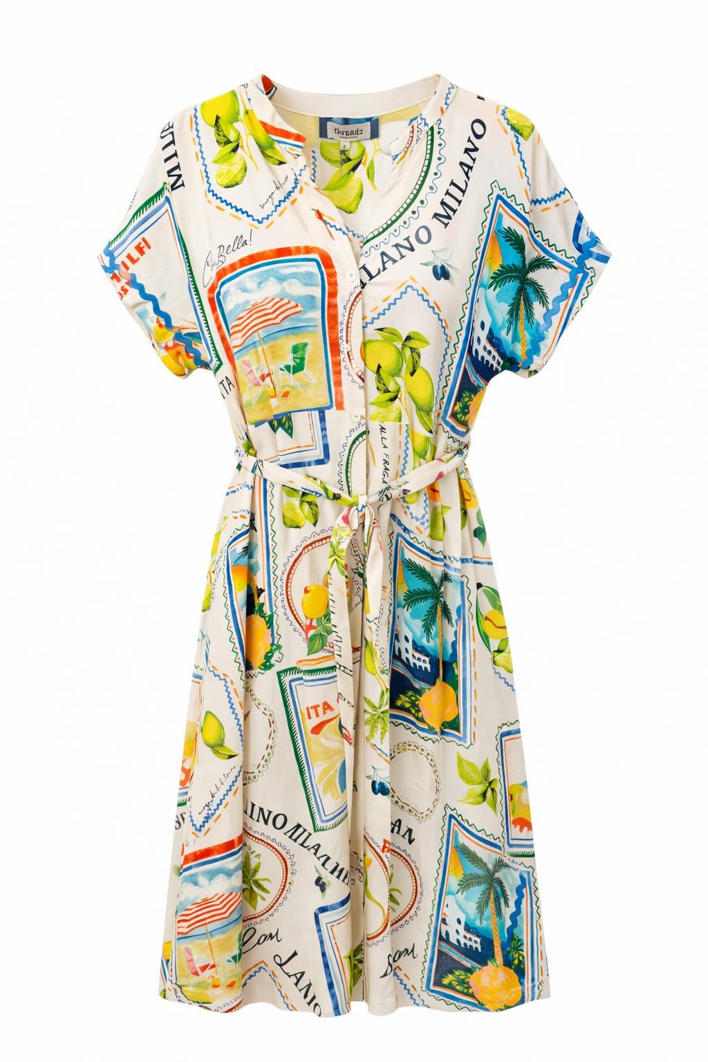 Threadz | Amalfi Dress | Blue/Multi