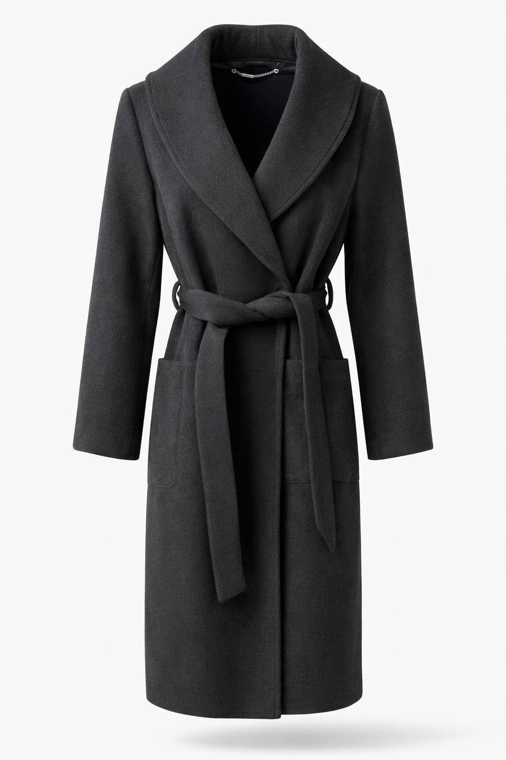 Smashed Lemon black coat belt detail