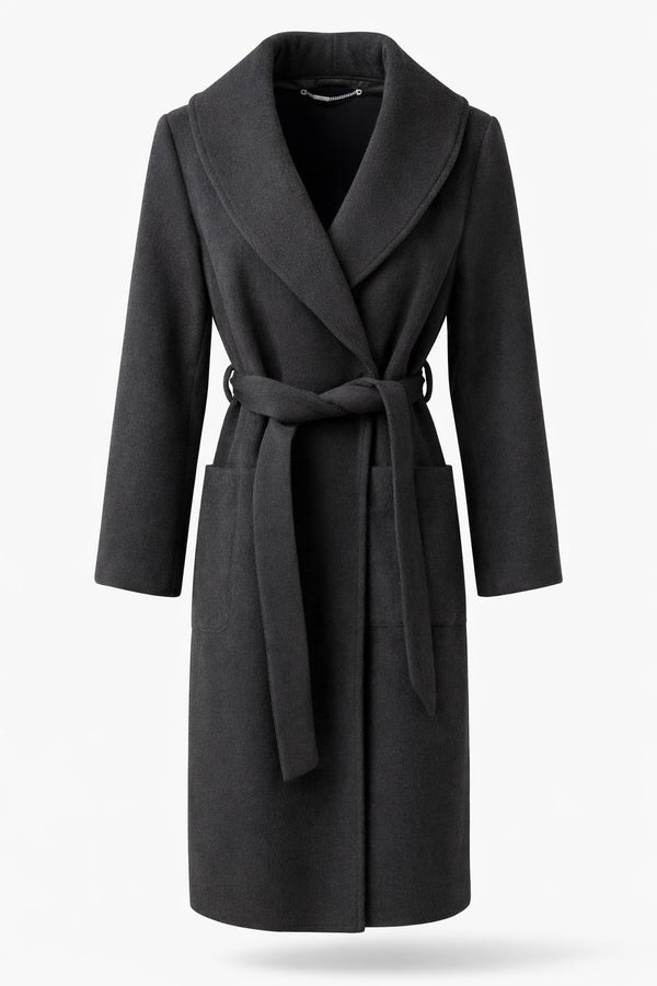 Smashed Lemon black coat belt detail