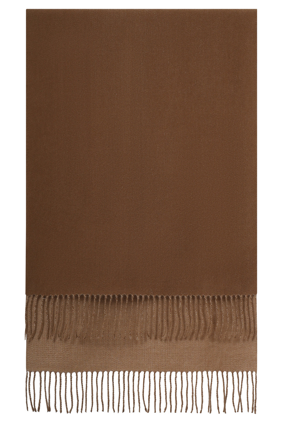 Smashed Lemon fringed scarf in brown featuring a soft woven finish and classic tasselled edges.
