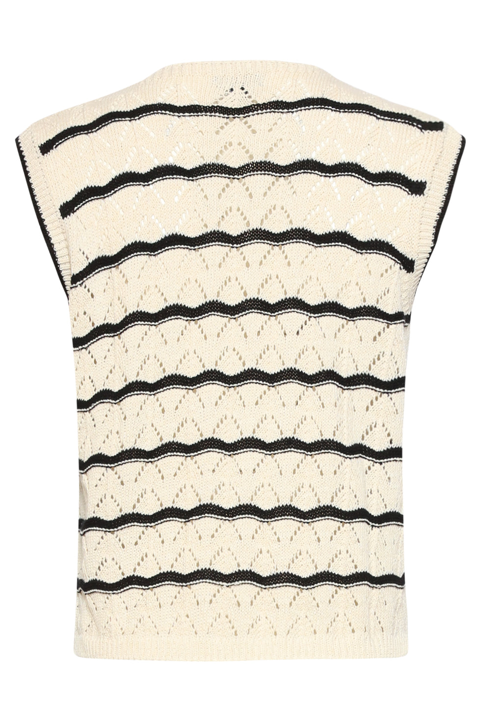 Smashed Lemon | Knit Cardigan in Off White & Black