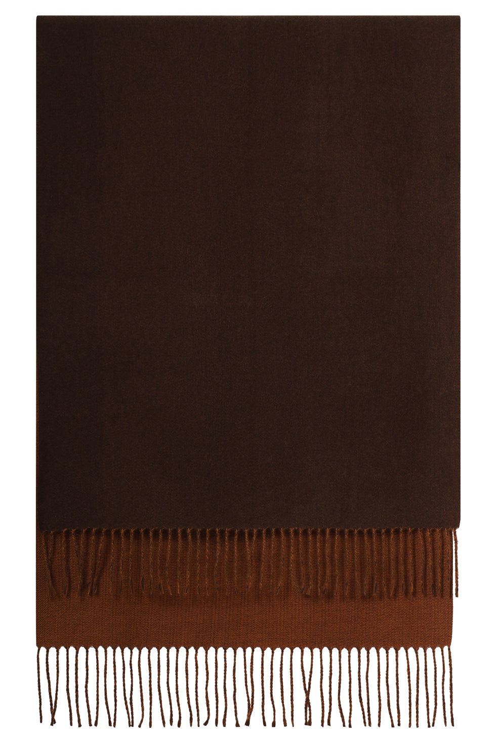 Smashed Lemon cognac brown woven scarf with fringe detailing