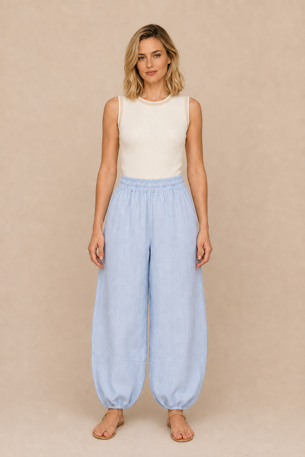 Suzy D | Sicily Carrot Shape Linen Pants