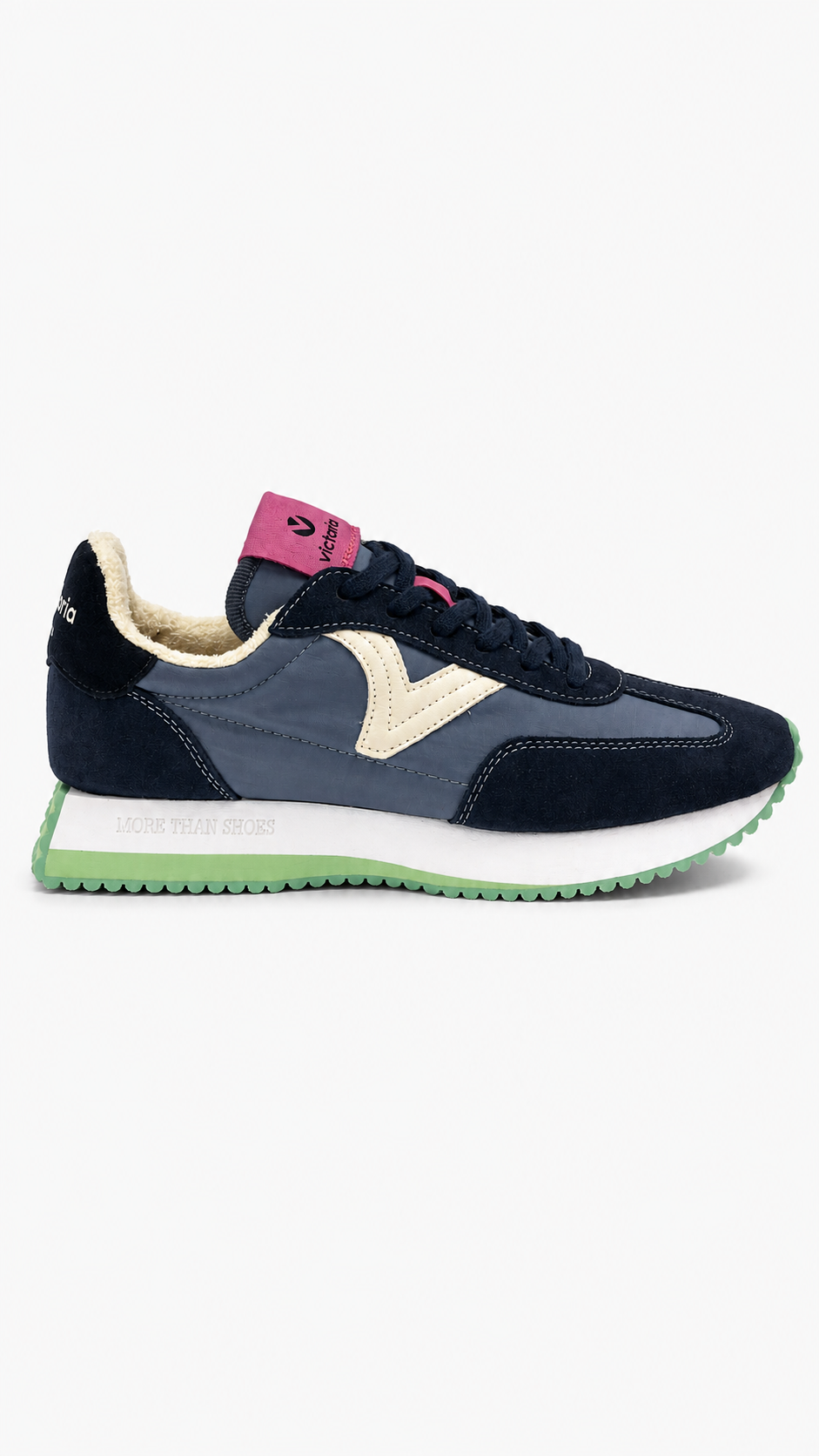 Victoria Shoes Cosmos Nylon Y Serraje sneaker in jeans blue with platform sole
