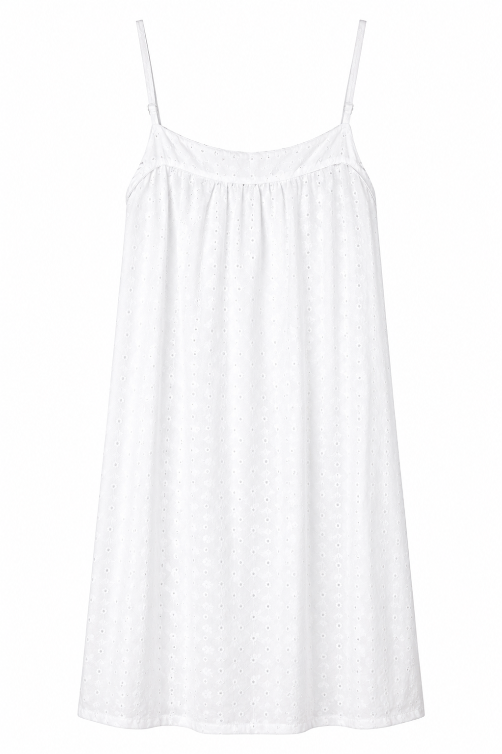 White Mischief white cotton broderie anglaise nightie with adjustable straps