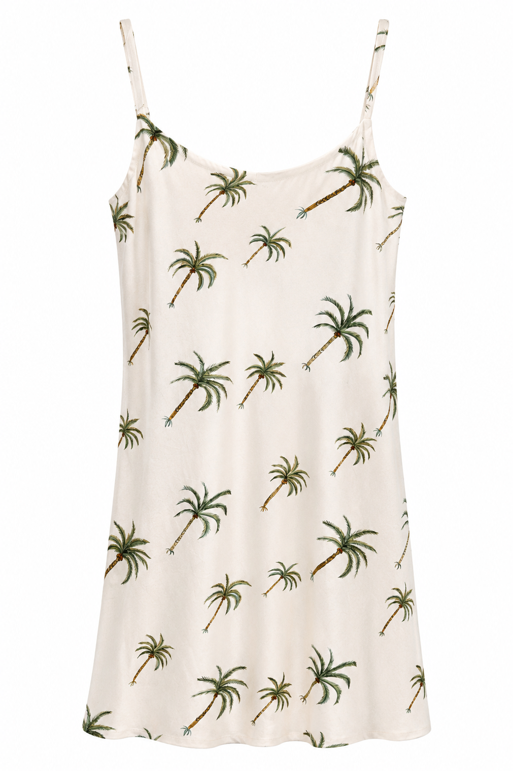 Woodstock Laundry nighty with tropical palm tree print and thin straps
