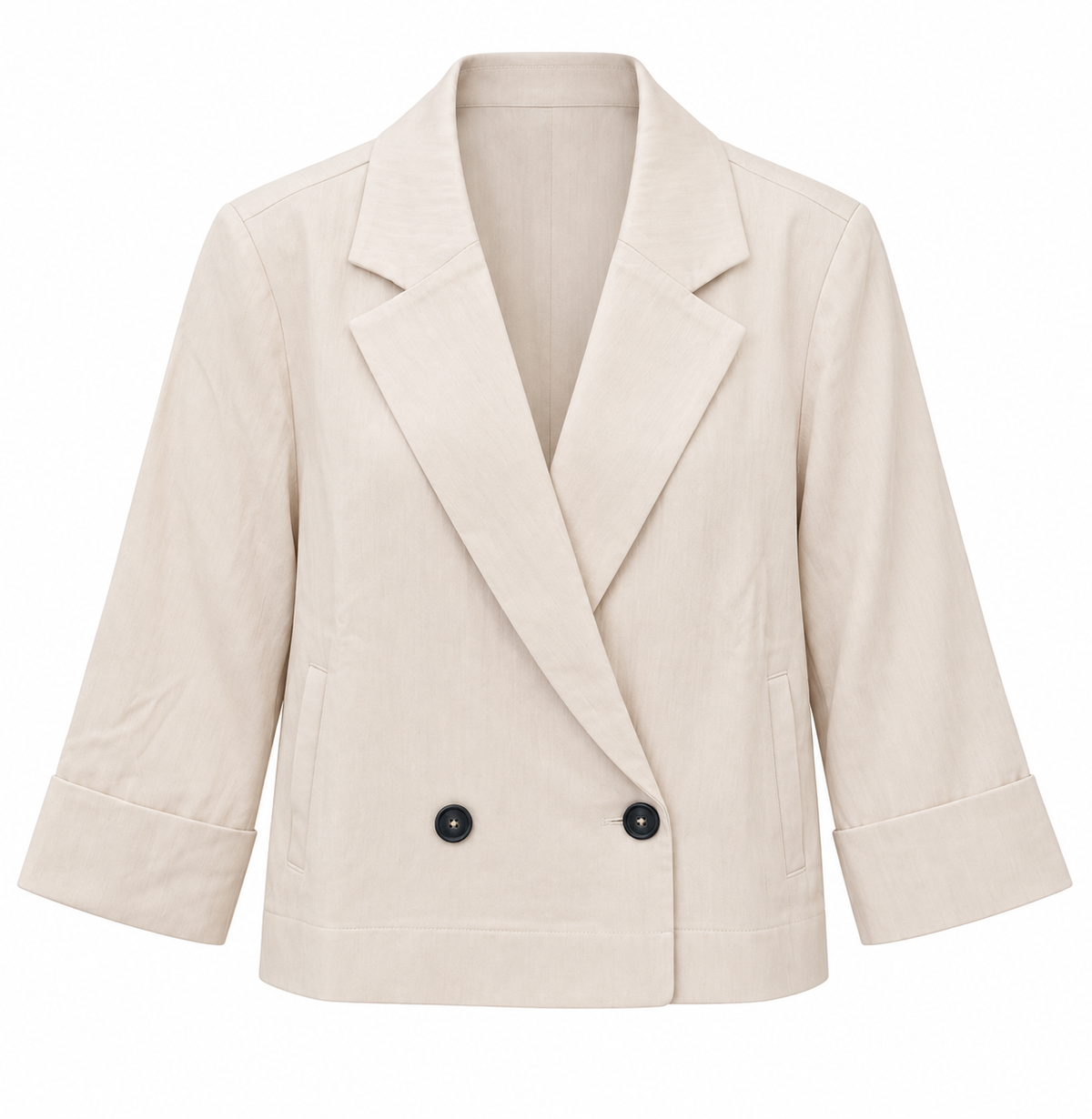 The YAYA kimono sleeve blazer in Cloud Creme White, front view #Colour_Cloud Creme White