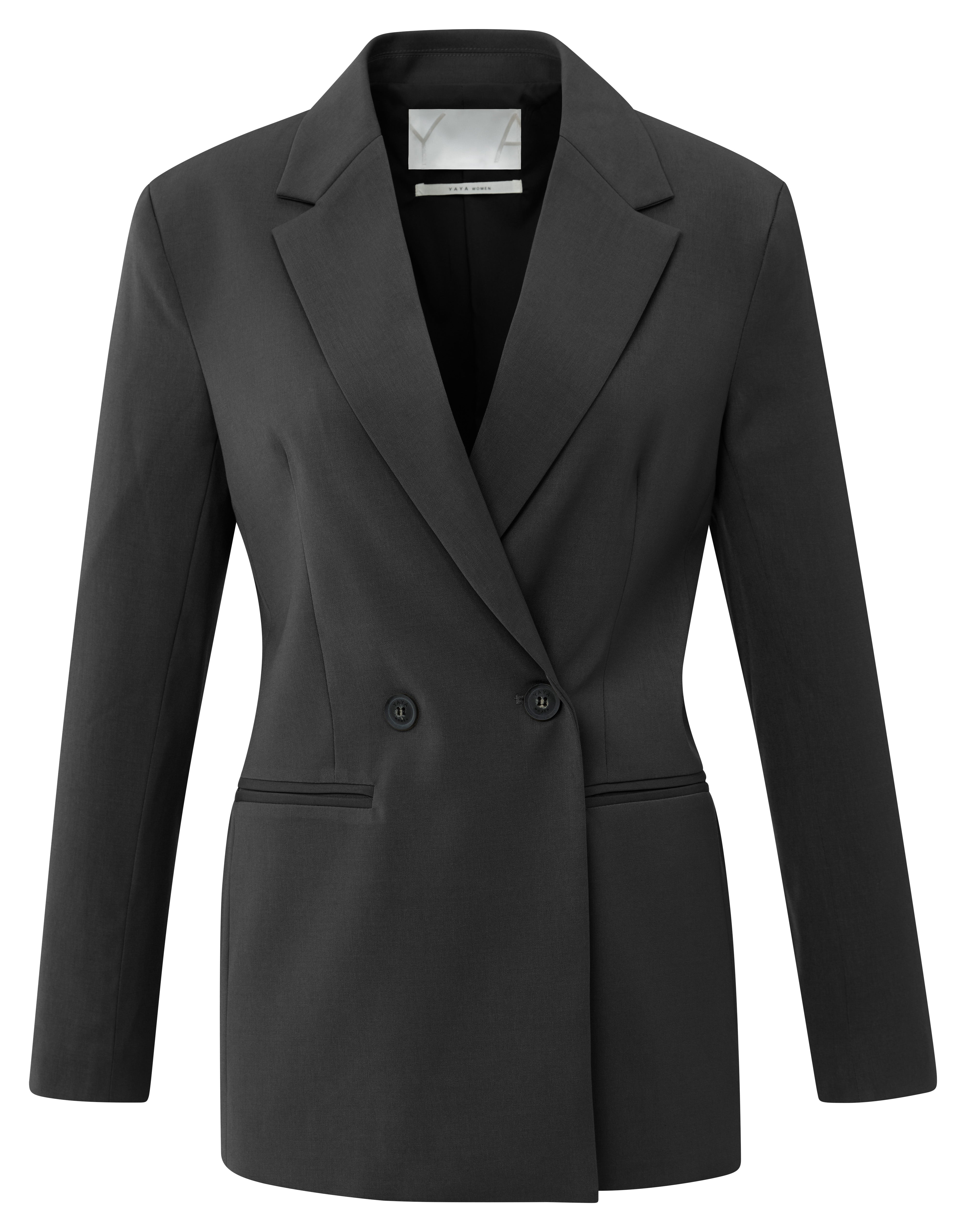 YAYA loose fit blazer oyster black product back