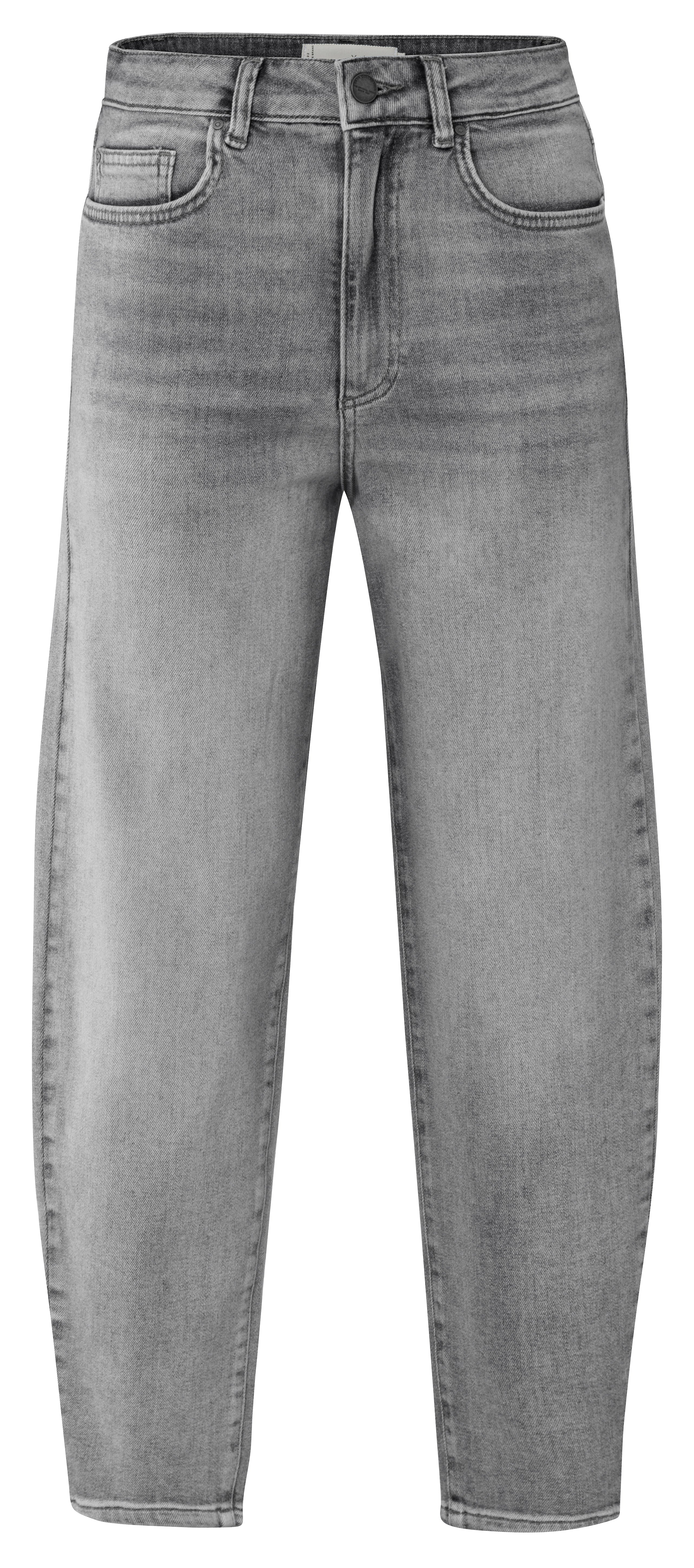 YAYA light grey loose fit high waist denim jeans with tapered leg