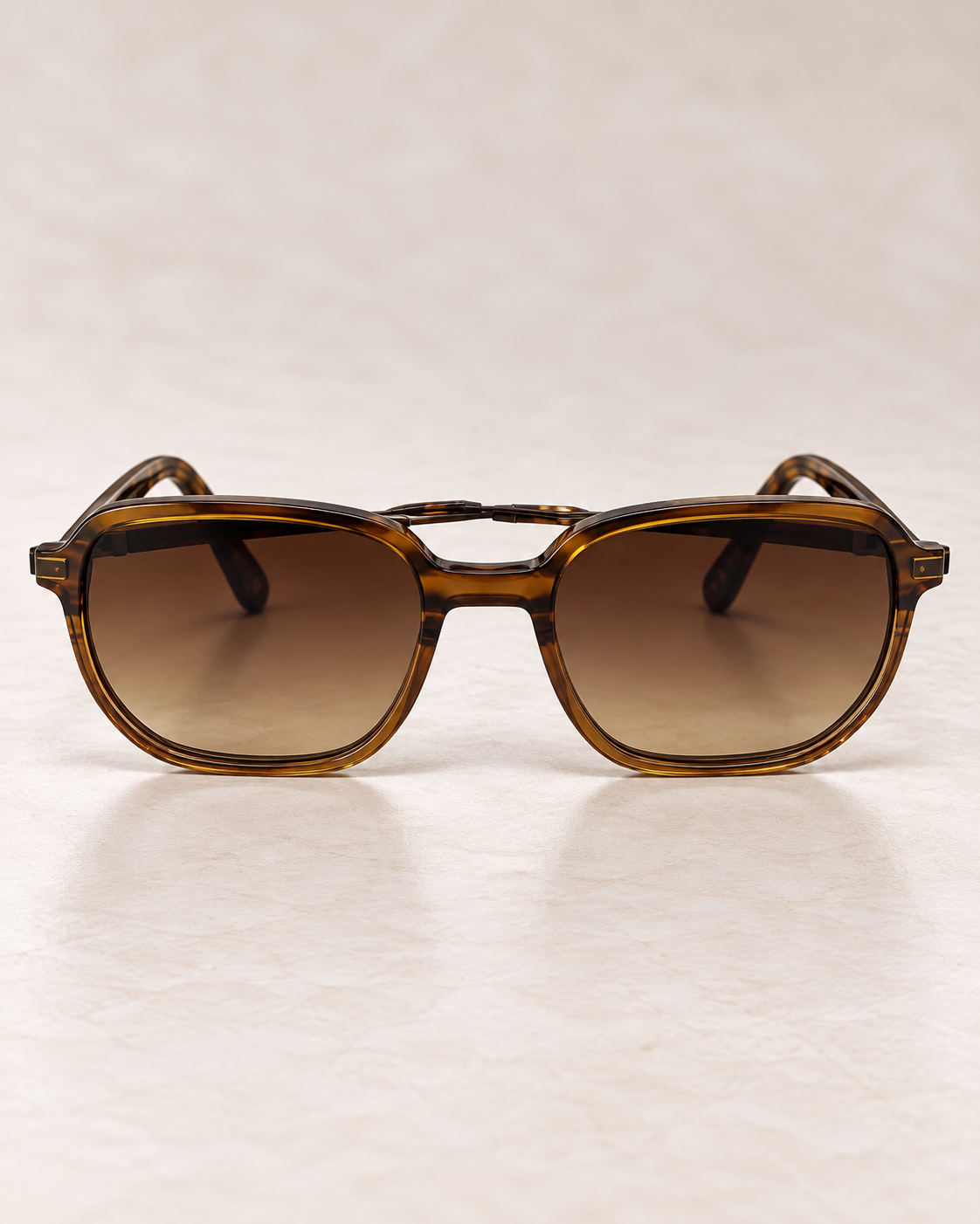 YAYA Venice Sunglasses in amber brown tortoiseshell, featuring oversized square frames, brown gradient lenses and a double bridge detail