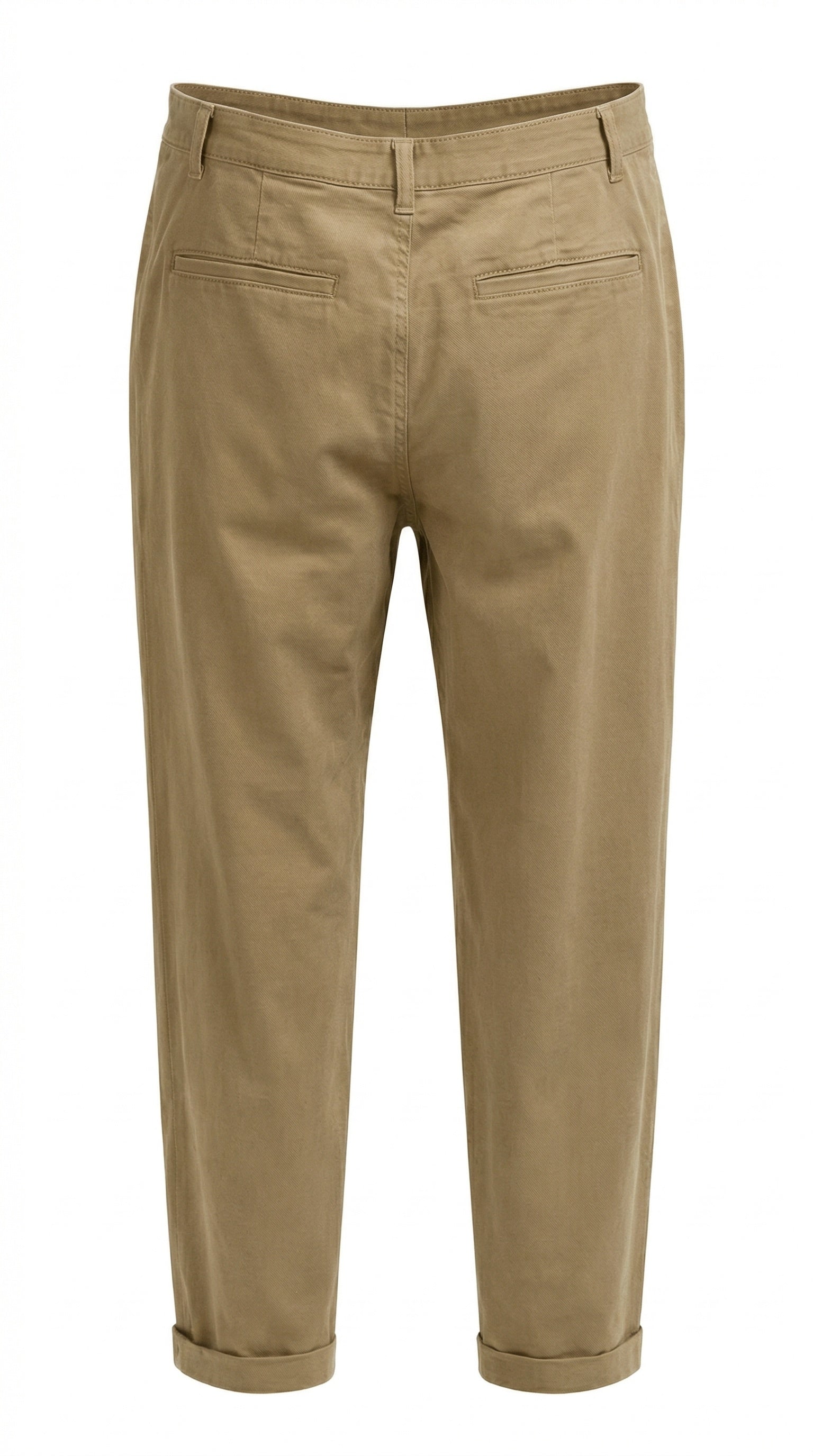 YAYA woven loose fit trousers in capers brownish green back view